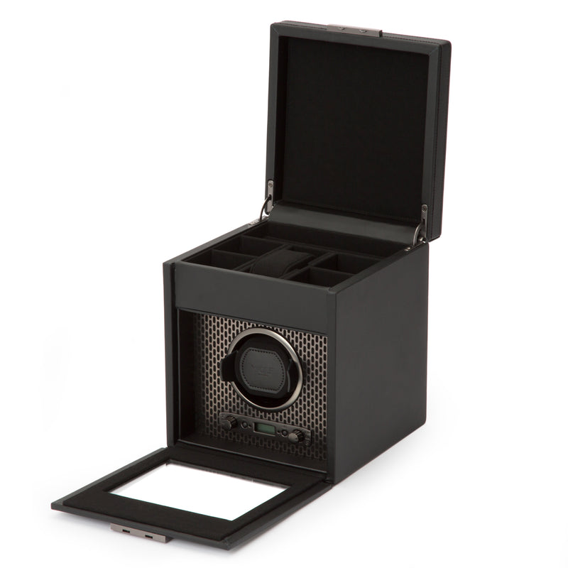 Single Watch Winder with Storage Black