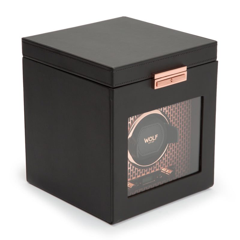 Single Watch Winder with Storage Copper