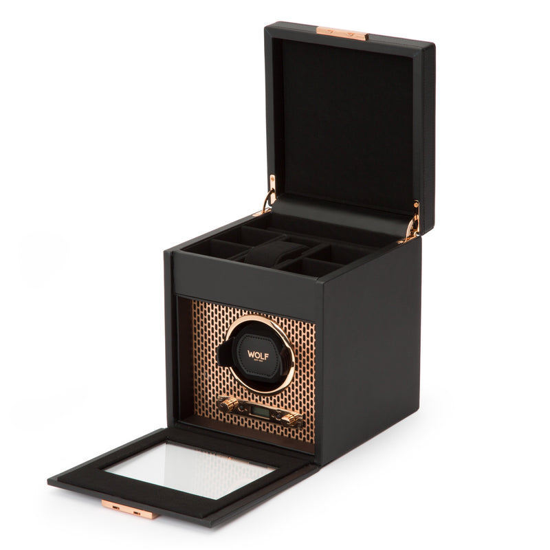 Single Watch Winder with Storage Copper