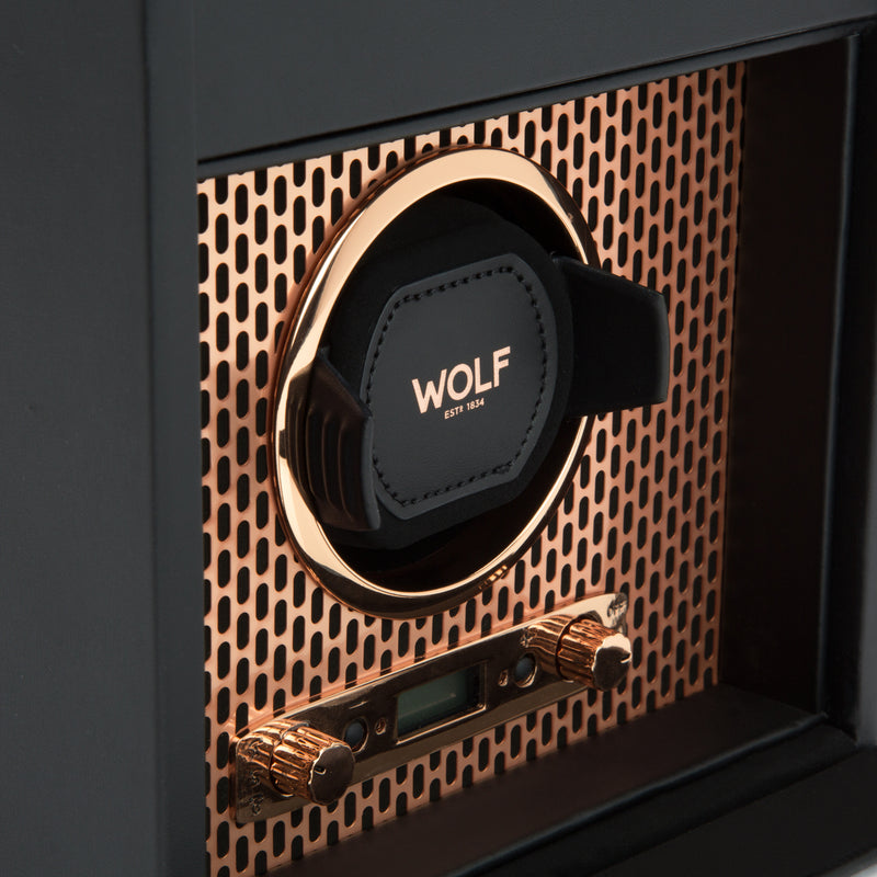 Single Watch Winder with Storage Copper