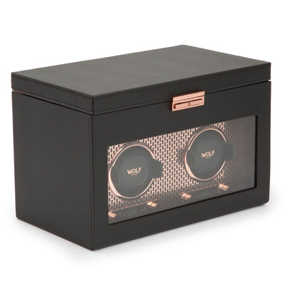 Double Watch Winder with Storage Copper