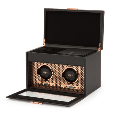 Double Watch Winder with Storage Copper