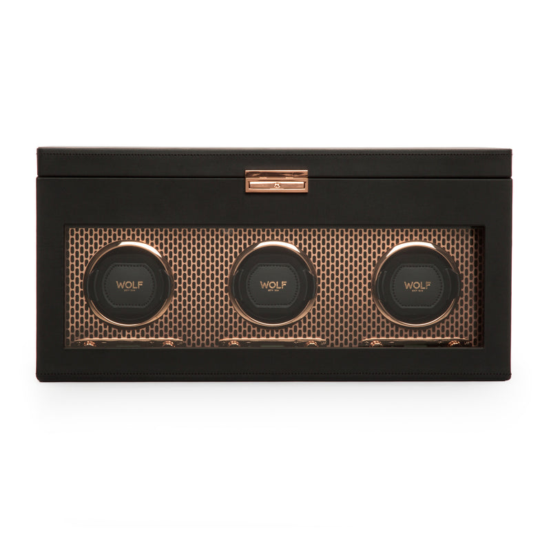 Copper AXIS Triple Watch Winder with Storage