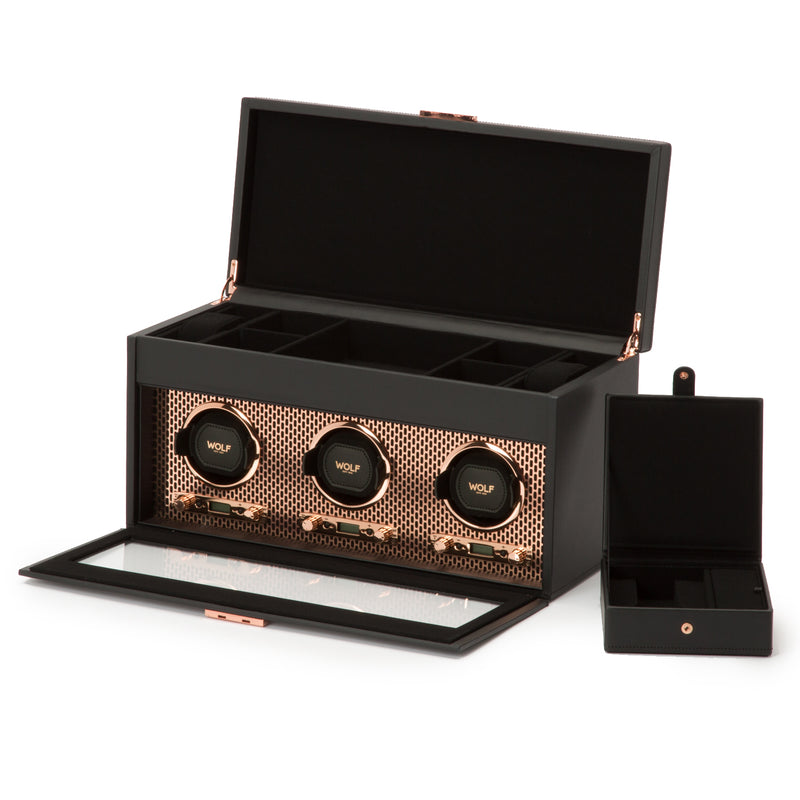 Copper AXIS Triple Watch Winder with Storage