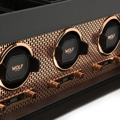 Copper AXIS Triple Watch Winder with Storage