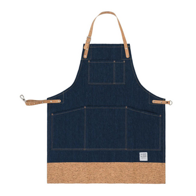 Denim Multi-purpose Apron with Cork Straps and Trim