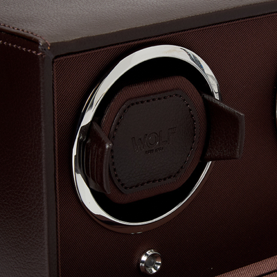 Brown CUB Double Watch Winder with Cover