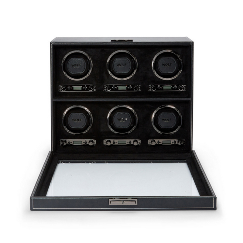 Black BRITISH RACING 6PC Watch Winder