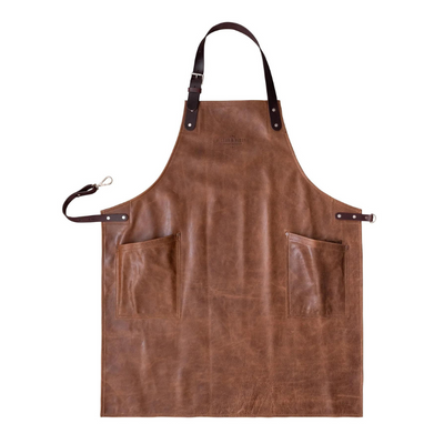 Neck Strap and Two Pocket Earth Brown Handcrafted Leather Apron