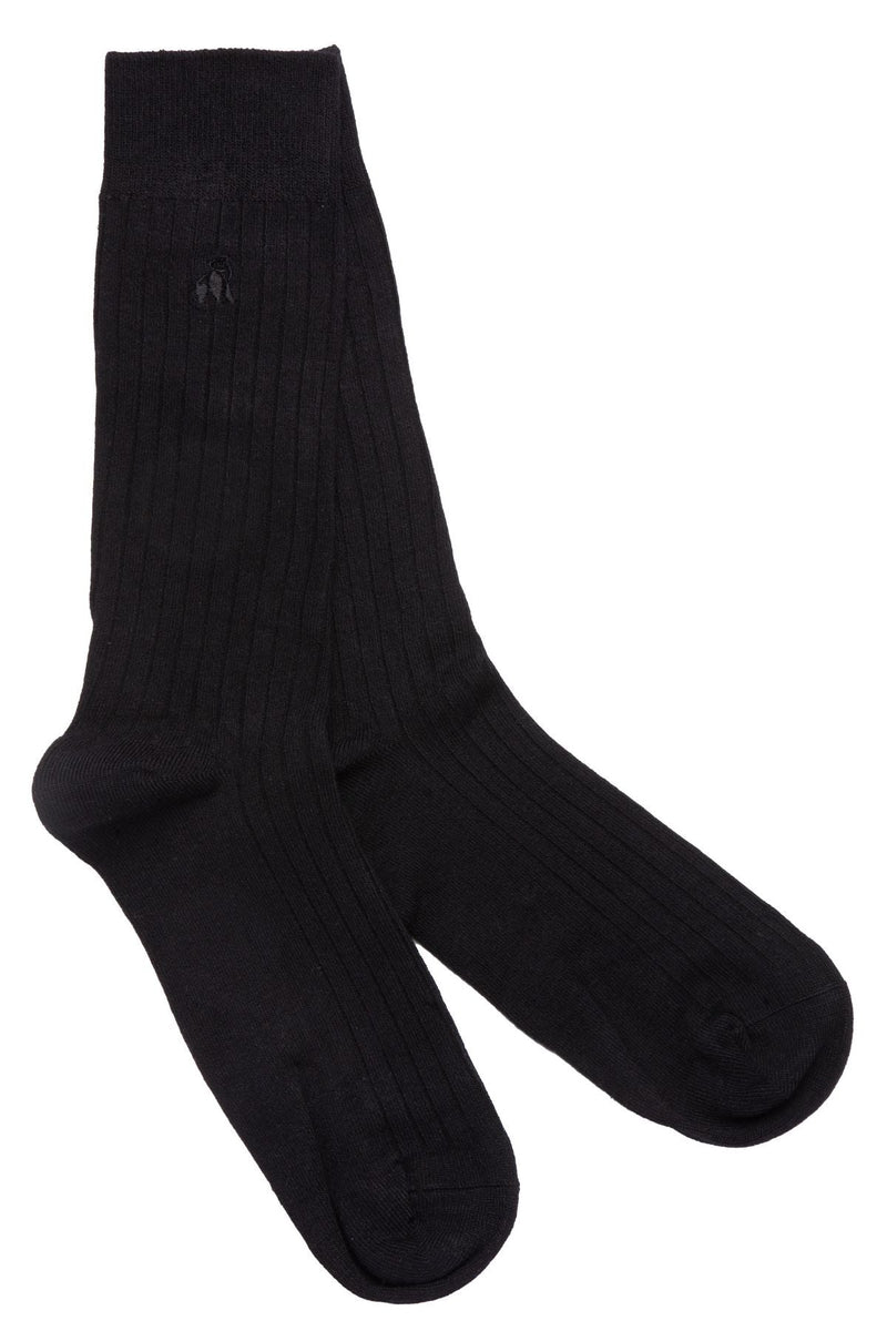 Black & Royal Blue Bamboo Sock Bundle - Four Pairs Adeum