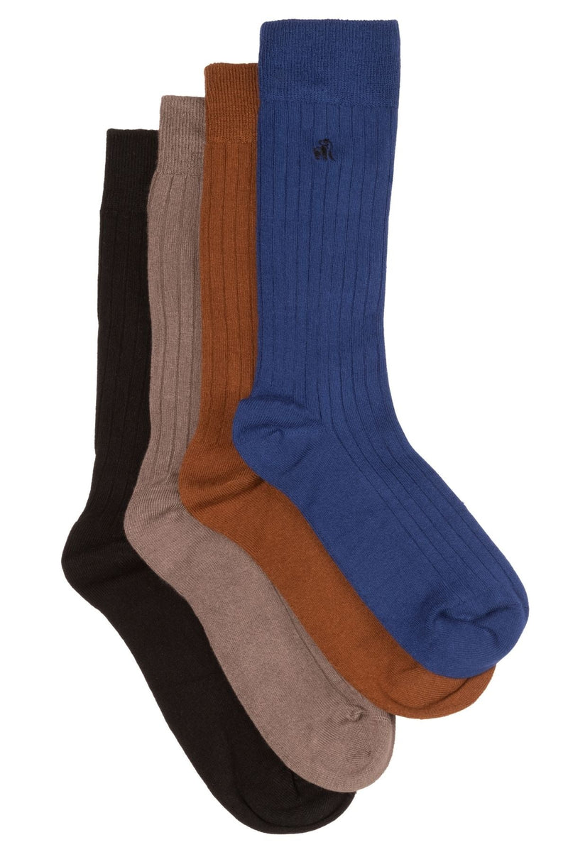 Black & Royal Blue Bamboo Sock Bundle - Four Pairs Adeum