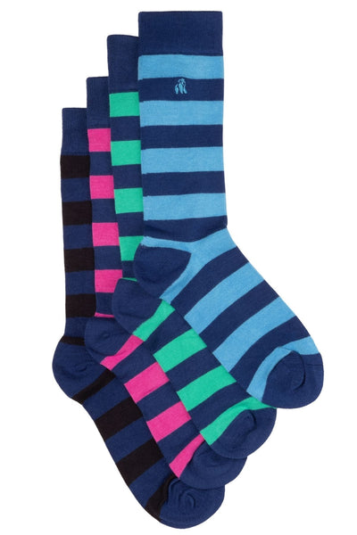 Striped Bamboo Sock Bundle - Four Pairs Adeum