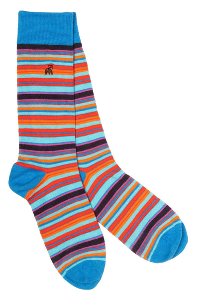 Orange and Blue Sock Bundle - Four Pairs Adeum