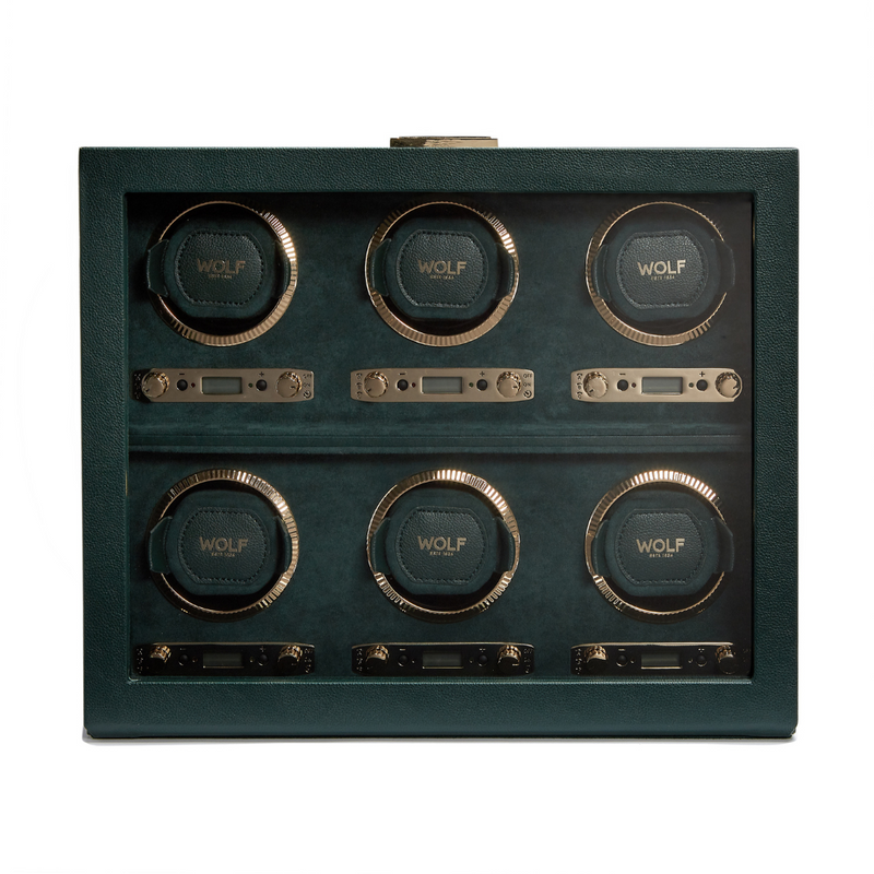 Green BRITISH RACING 6PC Watch Winder