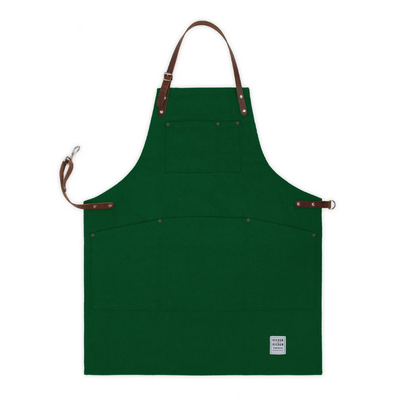 Green Multi-purpose Apron with Leather Straps