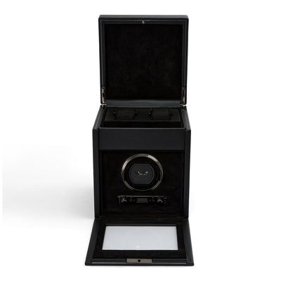 Black BRITISH RACING Single Watch Winder with Storage