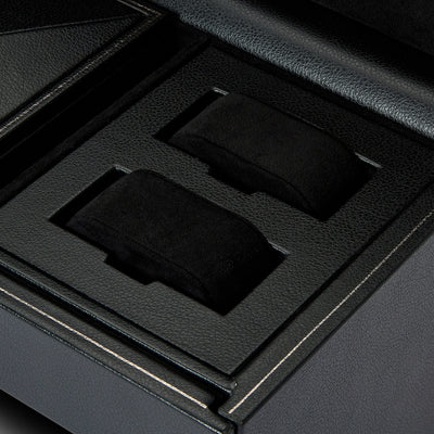 Black BRITISH RACING Triple Watch Winder with Storage