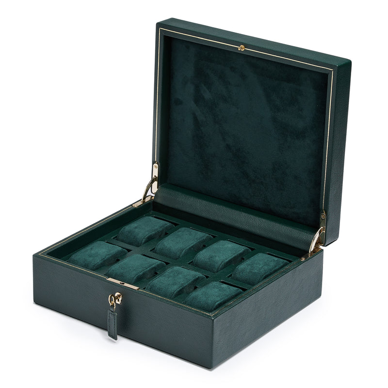 Green BRITISH RACING 8PC Watch Box