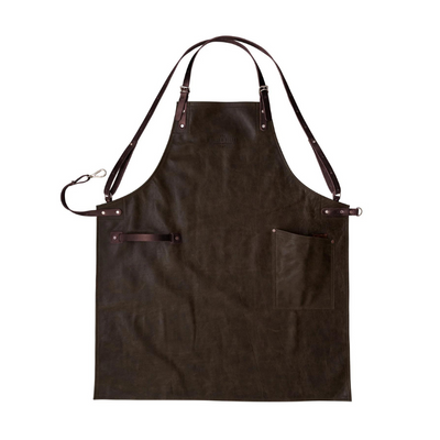 Cross-Back and Towel Loop Chocolate Handcrafted Leather Apron