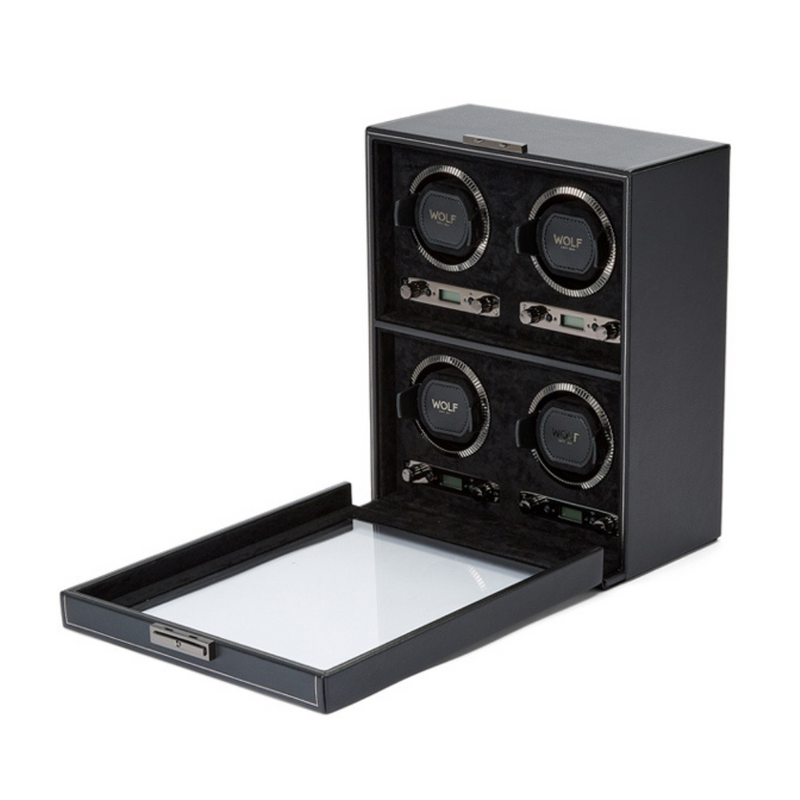 Black BRITISH RACING 4PC Watch Winder