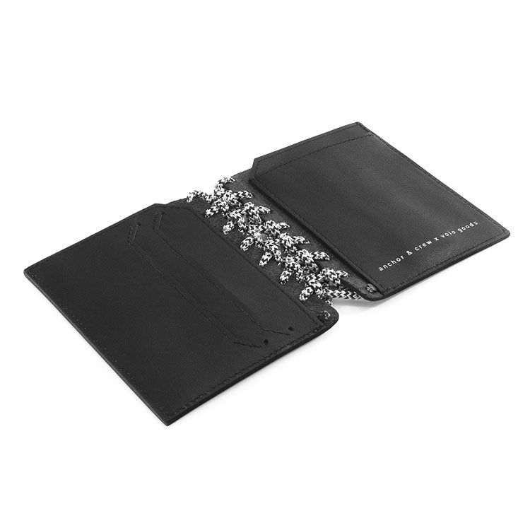 Graphite Black Felrigg Leather and Rope Wallet Adeum