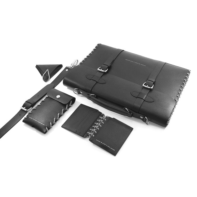 Graphite Black Felrigg Leather and Rope Wallet Adeum