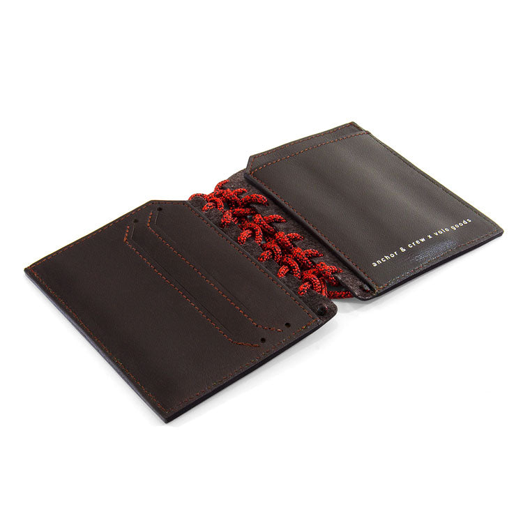 Deep Brown Felrigg Leather and Rope Wallet Adeum