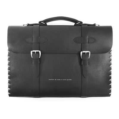 Small Graphite Black Rufford Leather and Rope Briefcase Adeum