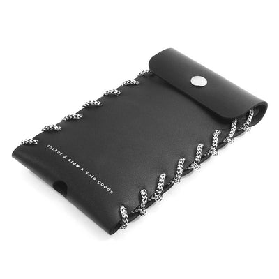 Large Graphite Black Standen Leather and Rope Phone Case Adeum