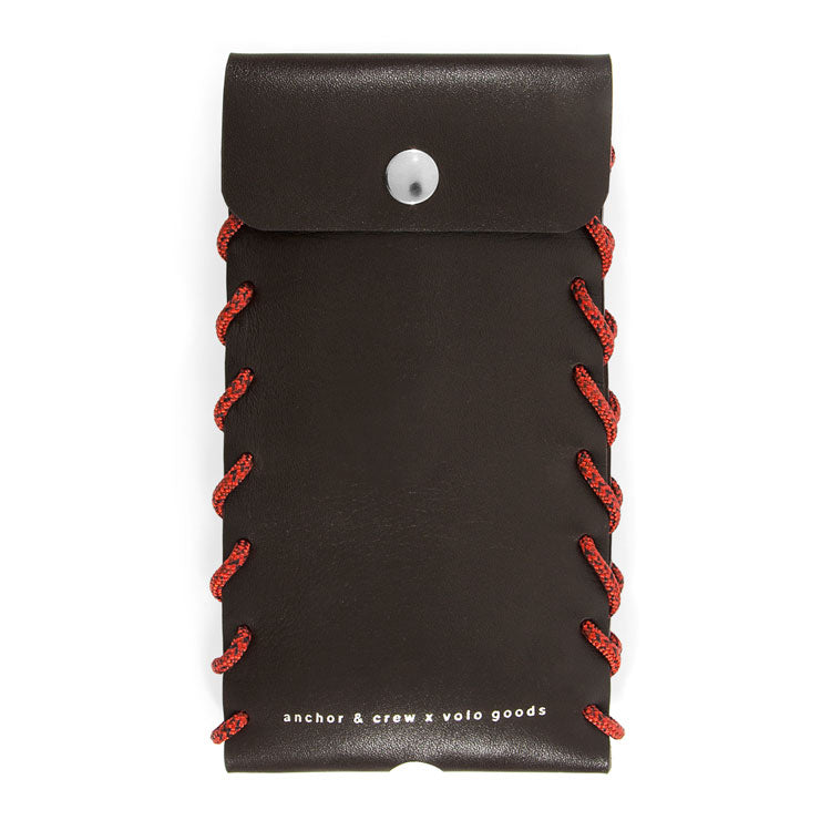 Large Deep Brown Standen Leather and Rope Phone Case Adeum