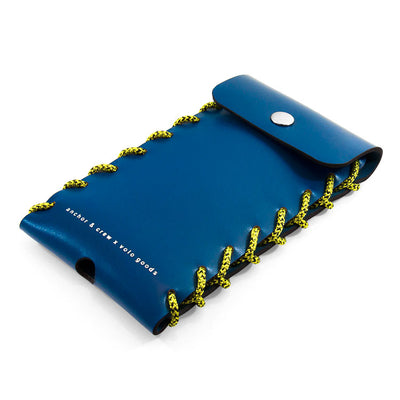 Large Traffic Blue Standen Leather and Rope Phone Case Adeum