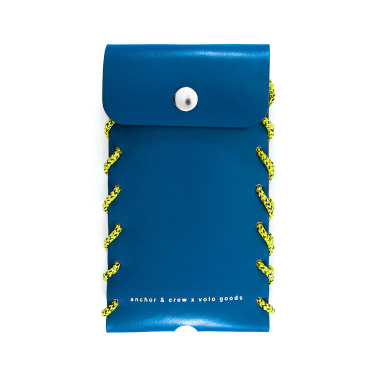 Small Traffic Blue Standen Leather and Rope Phone Case Adeum