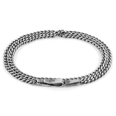 Crossjack Double Sail Silver Chain Bracelet Adeum