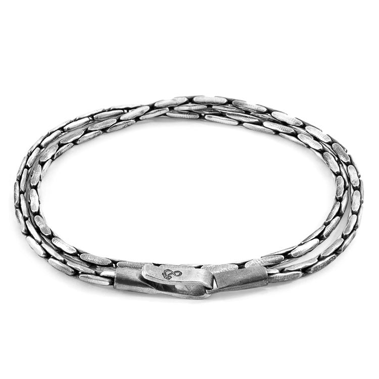 Mizzen Double Sail Silver Chain Bracelet Adeum