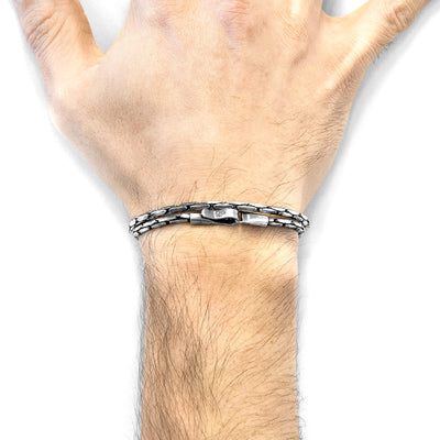 Mizzen Double Sail Silver Chain Bracelet Adeum