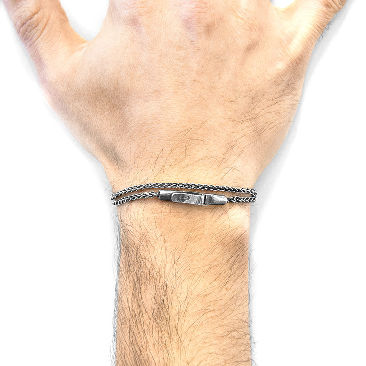 Staysail Double Sail Silver Chain Bracelet Adeum