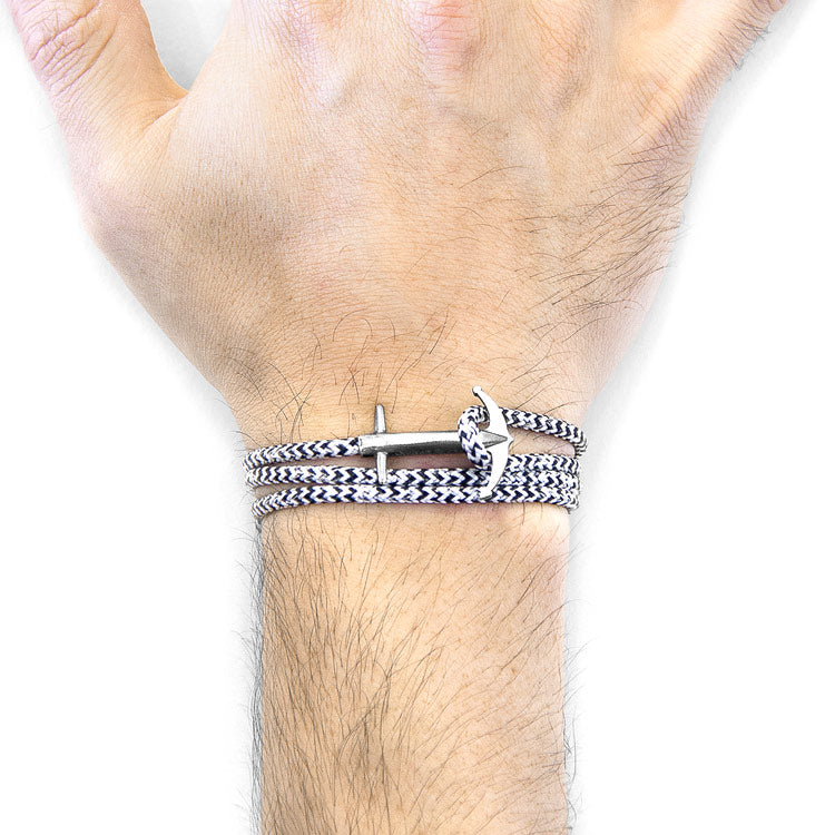 Admiral Anchor Silver And Rope Bracelet Adeum