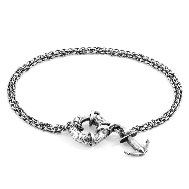 Clyde I Anchor Silver Chain Bracelet Adeum