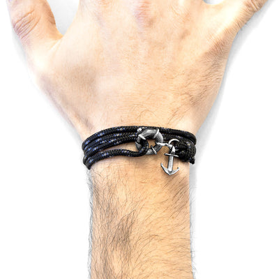Clyde Anchor Silver and Rope Bracelet Adeum