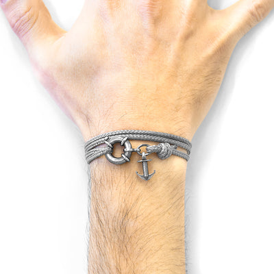 Clyde Anchor Silver and Rope Bracelet Adeum