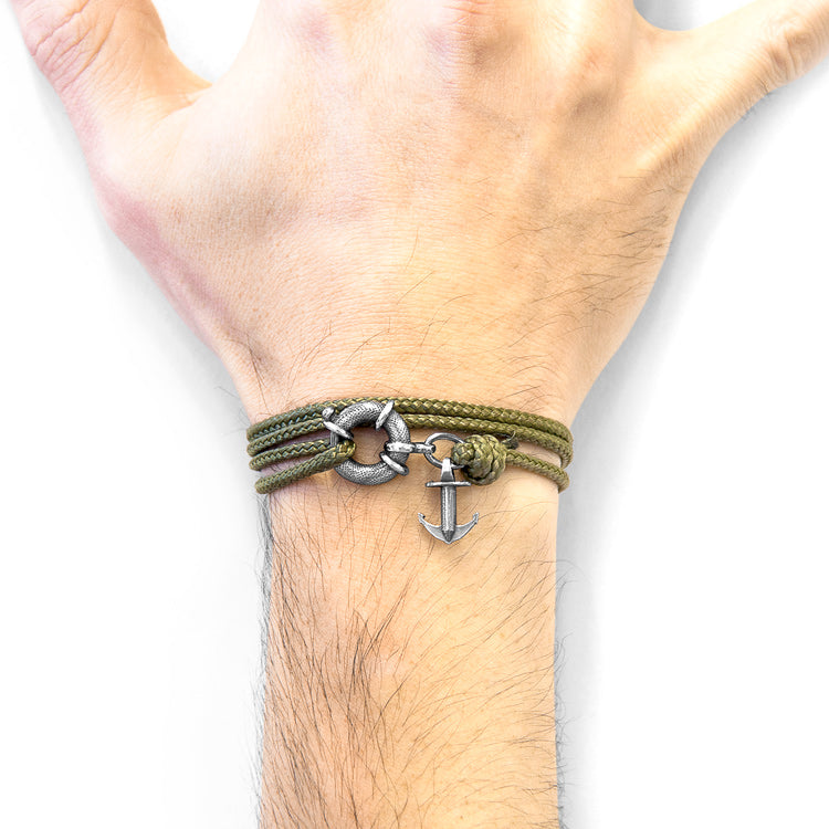 Clyde Anchor Silver and Rope Bracelet Adeum