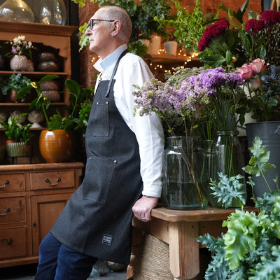 Black Denim and Leather Apron