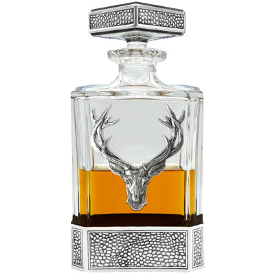 650ml Regal Stag Rectangular Pewter Decanter Adeum