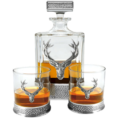 650ml Regal Stag Rectangular Pewter Decanter Adeum