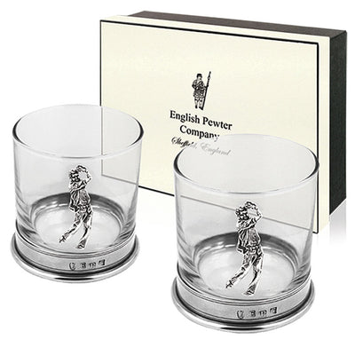 11OZ Golf Pewter Whiskey Glass Tumbler Set of 2 Adeum