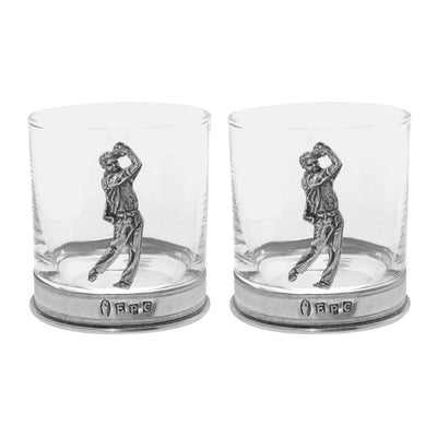 11OZ Golf Pewter Whiskey Glass Tumbler Set of 2 Adeum