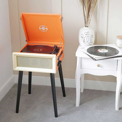 Retro Style Record Player On Legs Adeum