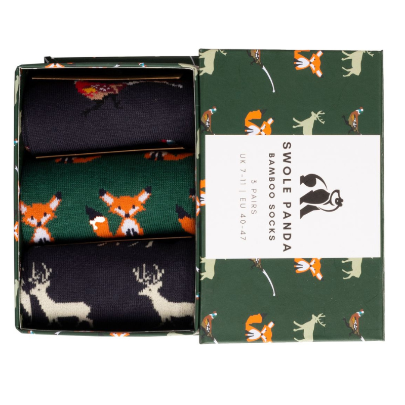 Countryside Sock Box - 3 Pairs of Bamboo Socks Adeum