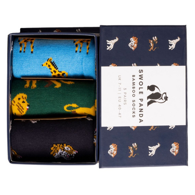 Safari Sock Box - 3 Pairs of Bamboo Socks Adeum