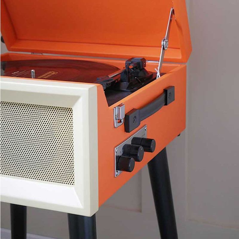 Retro Style Record Player On Legs Adeum